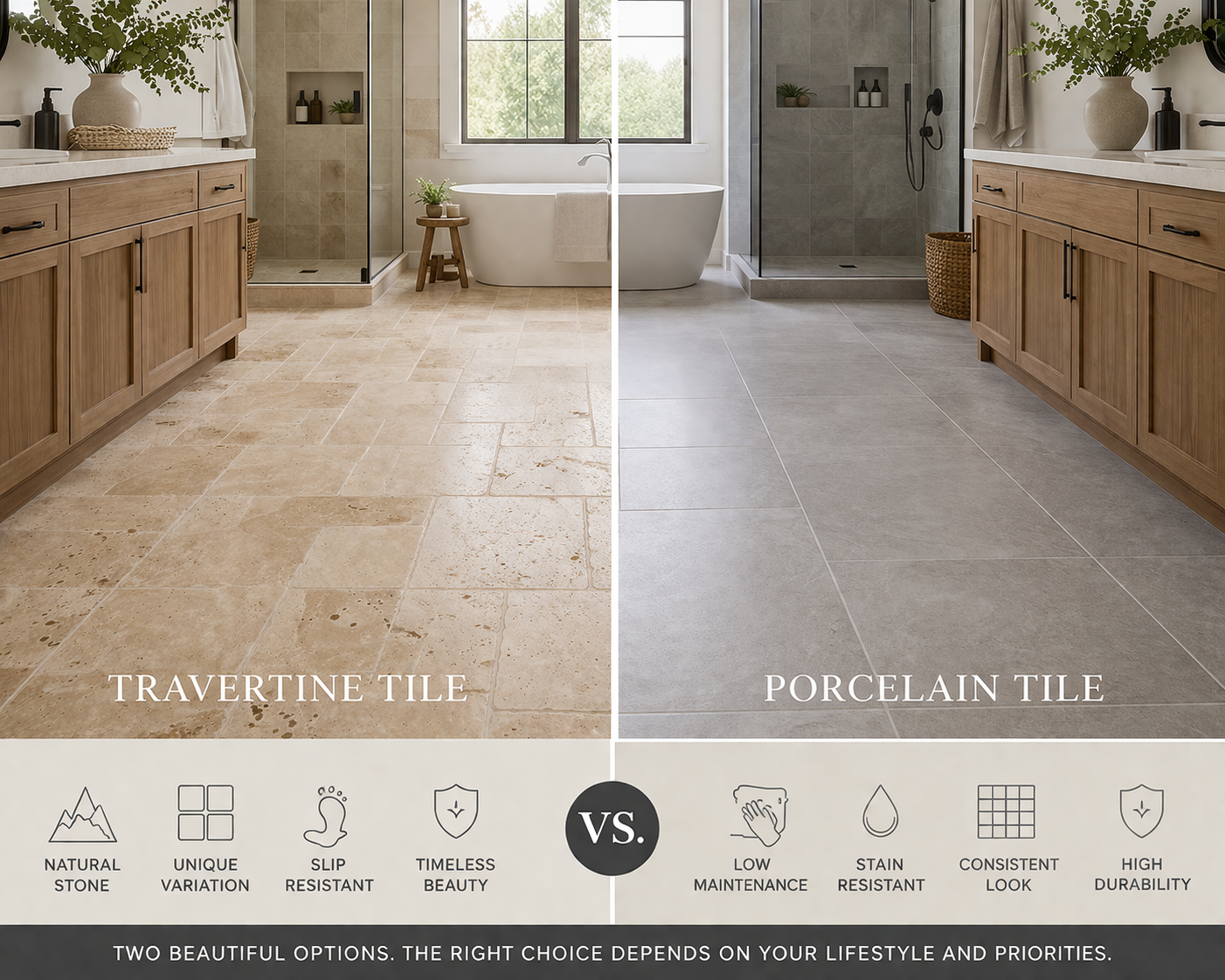 Travertine vs Porcelain Tile: Which Is Better for Bathrooms and Floors ...
