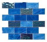 Crystal Aqua Amazon Pronto Blue Glass Mosaic Tile - MosaicBros.com