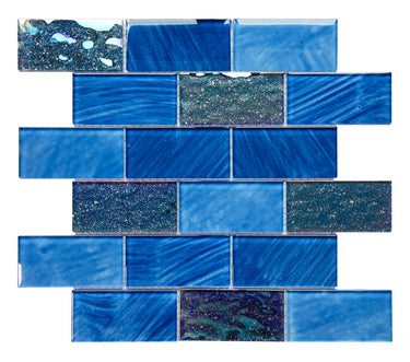 Crystal Aqua Amazon Pronto Blue Glass Mosaic Tile - MosaicBros.com