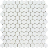 1X1 Polished Thassos White Marble Hexagon Mosaic Tile - MosaicBros.com