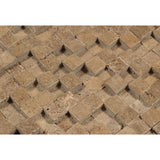 1 x 1 Split-faced Noce Travertine Mosaic Tile - MosaicBros.com