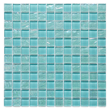 Crystal Aqua Osaka Maldives Green 1x1 Glass Mosaic Tile - MosaicBros.com