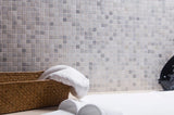 1 x 1 Polished Bianco Mare Marble Mosaic Tile - MosaicBros.com