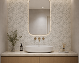 Spring Cecile Marble Wall Tile by Mythology Tile showing a polished marble surface with soft beige and gray veins.