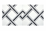 Mar Nexes Dolomite Marble Mosaic Tile from Mythology Tile, showing a close-up of the textured mosaic with natural marble patterns.