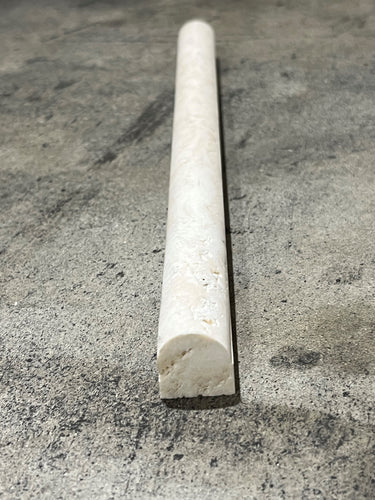 Bianco Cream Light 3/4" x 12" Bullnose Pencil Honed and Unfilled Travertine Tile - MosaicBros.com