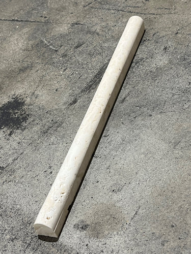 Bianco Cream Light 3/4" x 12" Bullnose Pencil Honed and Unfilled Travertine Tile - MosaicBros.com