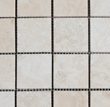 Bianco Cream Light 2 x 2 Filled and Honed Travertine Mosaic Tile - MosaicBros.com