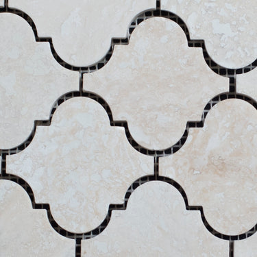 Bianco Cream Light Lantern Filled and Honed Travertine Mosaic Tile - MosaicBros.com