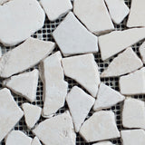 Bianco Cream Light Pebble Tumbled Travertine Mosaic Tile - MosaicBros.com