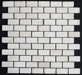 1 x 2 Bianco Cream Light Tumbled Travertine Mosaic Tile - MosaicBros.com