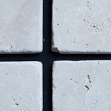 Bianco Cream Light 2 x 2 Tumbled Travertine Mosaic Tile - MosaicBros.com