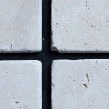 Bianco Cream Light 2 x 2 Tumbled Travertine Mosaic Tile - MosaicBros.com