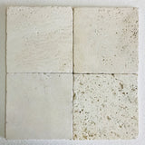 Bianco Cream Light Travertine 8" x 8" Tumbled Mosaic Tile - MosaicBros.com