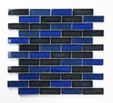 Crystal Aqua Blueberry 1X3 Glass Mosaic Tile - MosaicBros.com