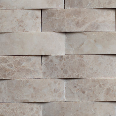 Cappuccino Honed Marble Curve Mosaic Tile - MosaicBros.com
