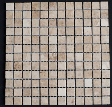 1 x 1 Polished Cappuccino Marble Mosaic Tile - MosaicBros.com