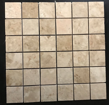 2 x 2 Polished Cappuccino Marble Mosaic Tile - MosaicBros.com
