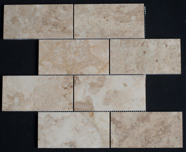 3 x 6 Polished Cappuccino Marble Mosaic Tile - MosaicBros.com