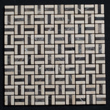 Crema Marfil and Emperador Mixed 1 x 1 Tumbled Marble Mosaic Tile - MosaicBros.com