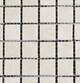 1X1 Honed Crema Marfil Marble Mosaic Tile - MosaicBros.com