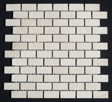 Crema Marfil 1 x 2 Honed Marble Mosaic Tile - MosaicBros.com