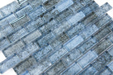 Crystal Aqua Diana Blue 1X2 Glass Mosaic Tile - MosaicBros.com