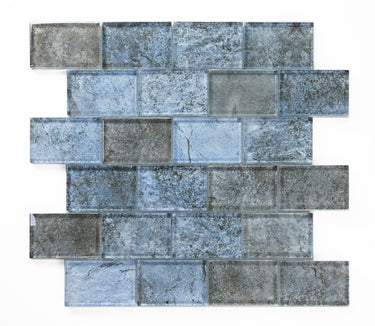 Crystal Aqua Diana Blue 2X3 Glass Mosaic Tile - MosaicBros.com