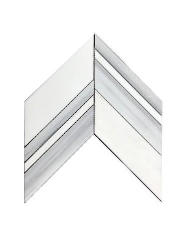 Dolomite Equador 9.06" x 13" x 3/8" Chevron Waterjet Honed Mosaic Tile - MosaicBros.com