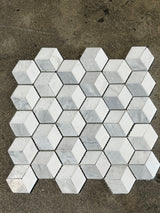 Dolomite Glacial Cristal White and Gray Honed Marble Mosaic Tile - MosaicBros.com