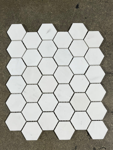 Dolomite Hexagon 2x2 Honed Marble Mosaic Tile - MosaicBros.com