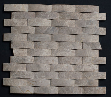 Emperador Honed Curve Marble Mosaic Tile - MosaicBros.com