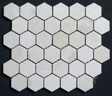 Floridian Cream 2x2 Hexagon Polished Marble Mosaic Tile - MosaicBros.com