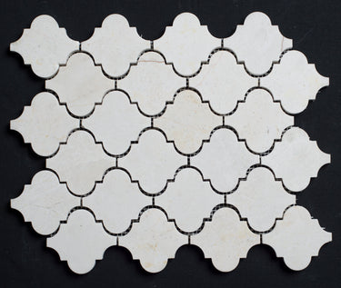 Floridian Cream Lantern Shape Polished Marble Mosaic Tile - MosaicBros.com
