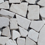 Floridian Cream Pebble Tumbled Marble Mosaic Tile - MosaicBros.com