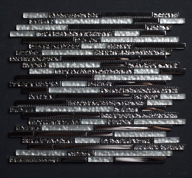 Twilight Glossy and Frosted Glass Combination Glass Mosaic Tile - MosaicBros.com