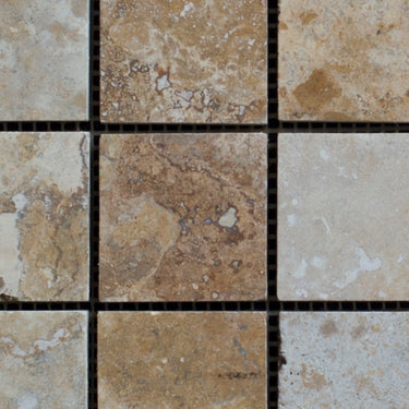 Gold Travertine 2x2 Honed and Filled Marble Mosaic Tile - MosaicBros.com