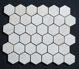 Bianco Cream Light 2 x 2 Hexagon Filled and Honed Travertine Mosaic Tile - MosaicBros.com