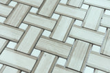 Haisa Basketweave with White Dots Honed Marble Mosaic Tile - MosaicBros.com