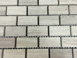 Haisa 1x2 Honed Marble Mosaic Tile - MosaicBros.com