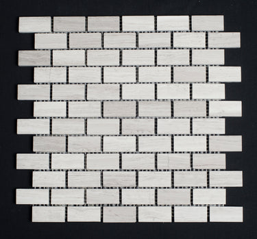 Haisa 1x2 Honed Marble Mosaic Tile - MosaicBros.com