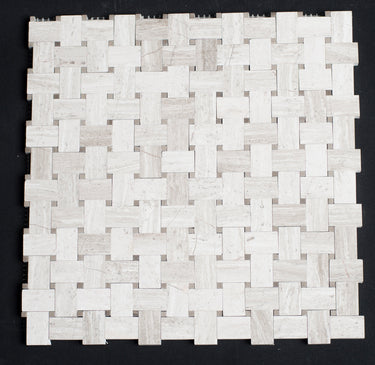 Haisa Micro Basketweave Polished Marble Mosaic Tile - MosaicBros.com