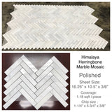 Himalaya Herringbone Polished Marble Mosaic Tile - MosaicBros.com