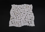 Thassos White Marble Flat Pebble Random Broken Mosaic Tile - MosaicBros.com