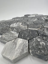 2X2 Bardiglio Marble Hexagon Polished Mosaic Tile - MosaicBros.com