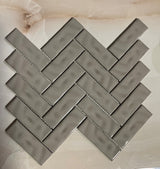 Lace 1x4 Glazed Herringbone Porcelain Mosaic Tile - MosaicBros.com