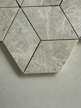 Royal Beige Polished Rhomboid Hexagon Marble Mosaic Tile - MosaicBros.com