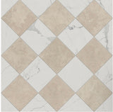 18x18 Checkerboard Pattern Ivory Polished Marble and Carrara Polished Marble - MosaicBros.com