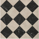 18x18 Checkerboard Pattern Ivory Polished Marble and Nero Marquina Polished Marble - MosaicBros.com