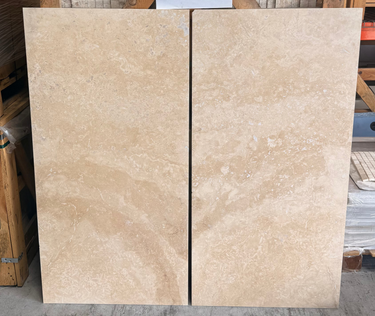 24 x 48 Filled and Honed Ivory Travertine Tile - MosaicBros.com